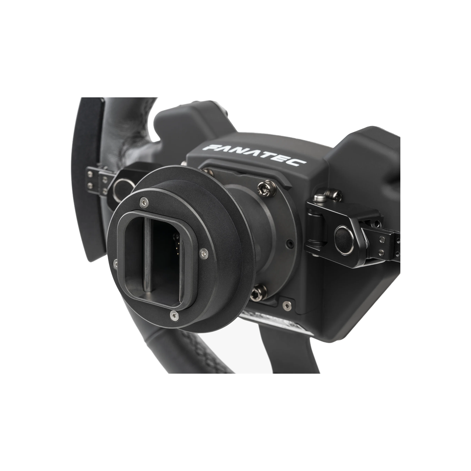Rear of the Fanatec ClubSport Steering Wheel RS QR2 with paddles and QR2